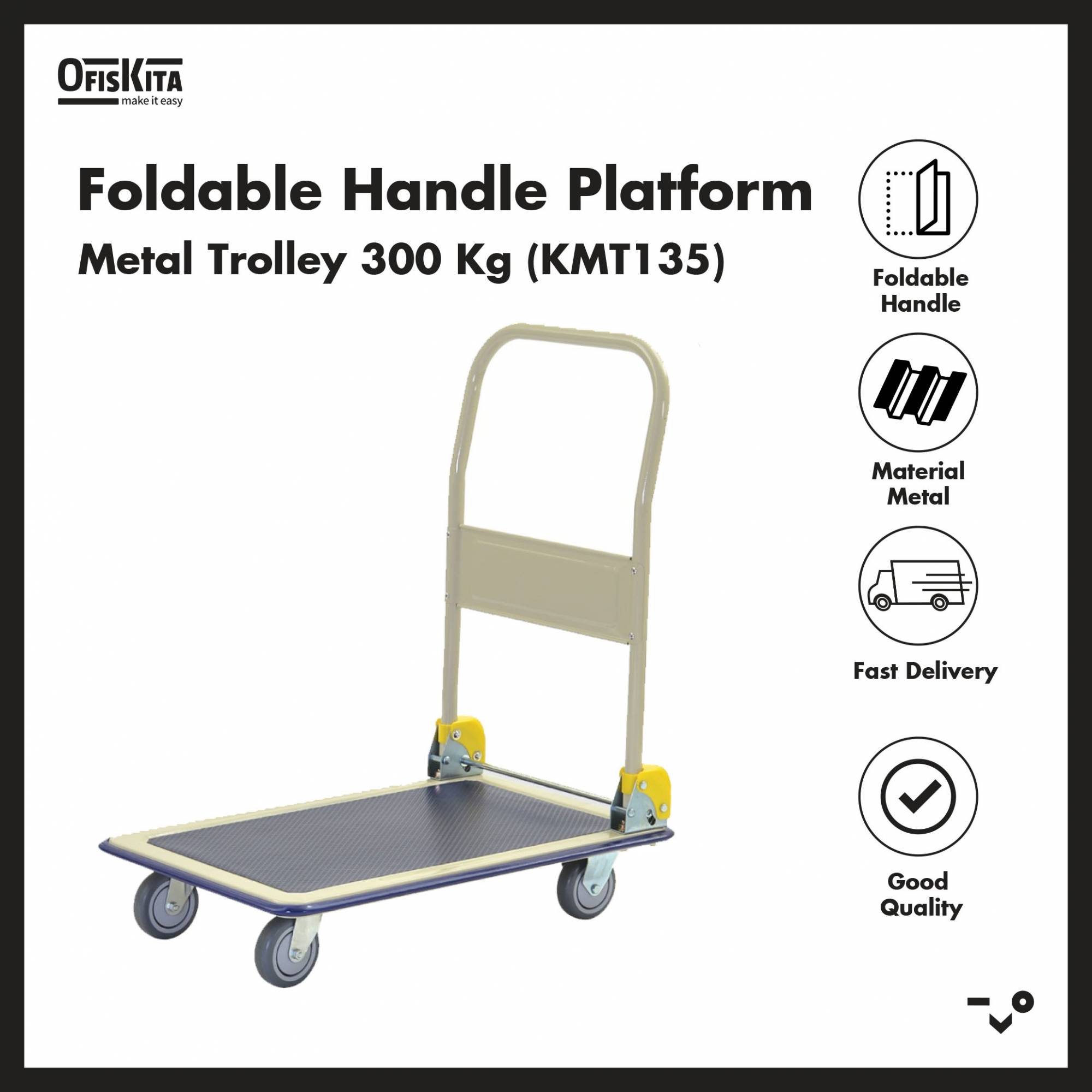 Ofiskita Foldable Handle Platform Metal Trolley 300 Kg (KMT135)